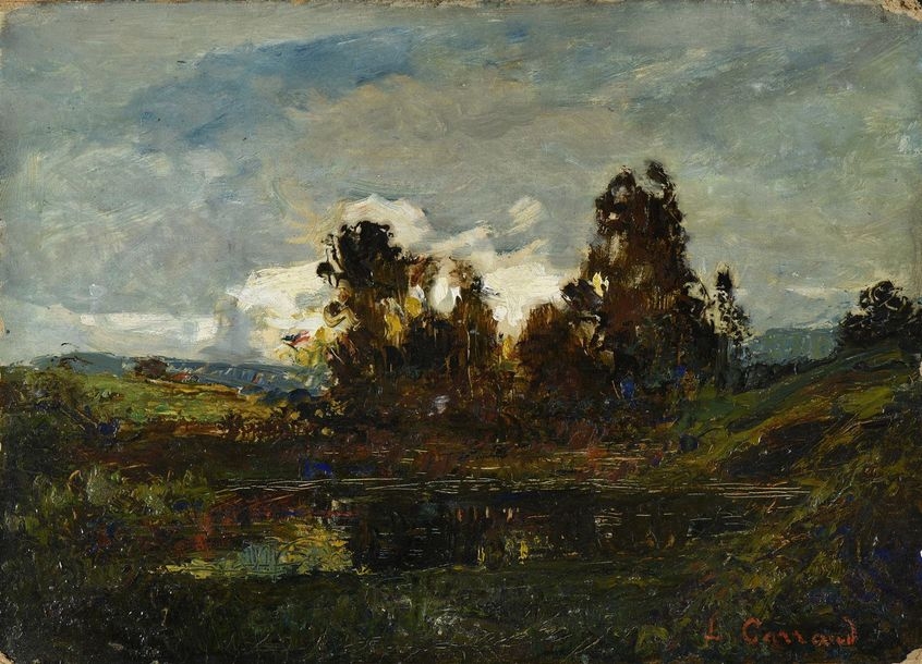 Paysage à l'étang by Louis-Hilaire Carrand