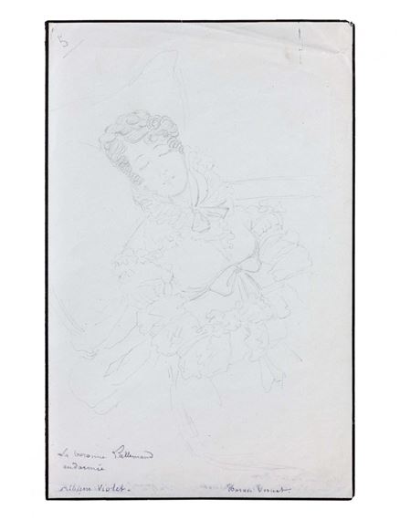 Portrait de la baronne Lallemand endormie by Horace Vernet