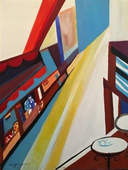 Au café - Georgine Haddad