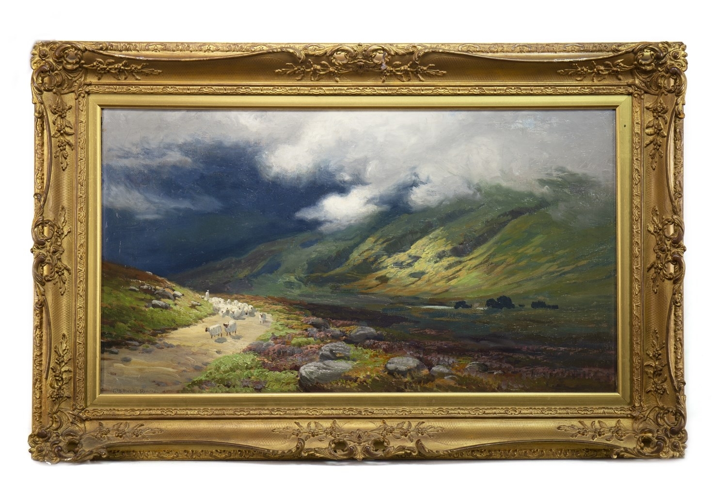 Melvin Rennie SHEEP IN A GLEN ON A STORMY DAY MutualArt
