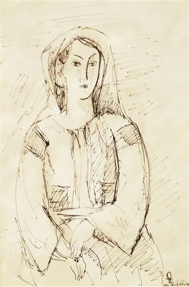 Girl with Kerchief by Ion Theodorescu Sion, 1932