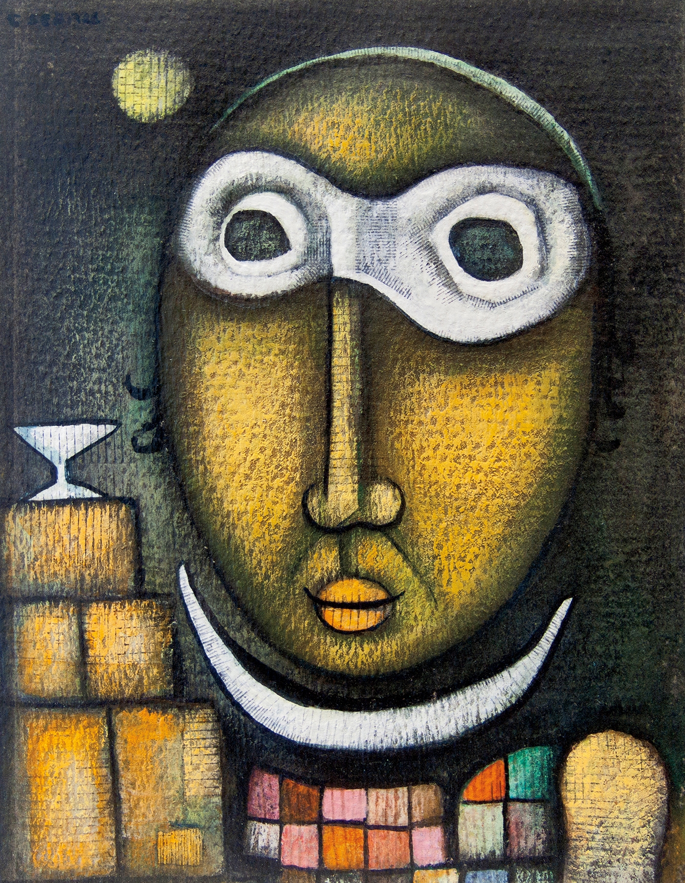 Charles Sebree | Untitled (Masked Figure at Night) (Circa 1950) | MutualArt