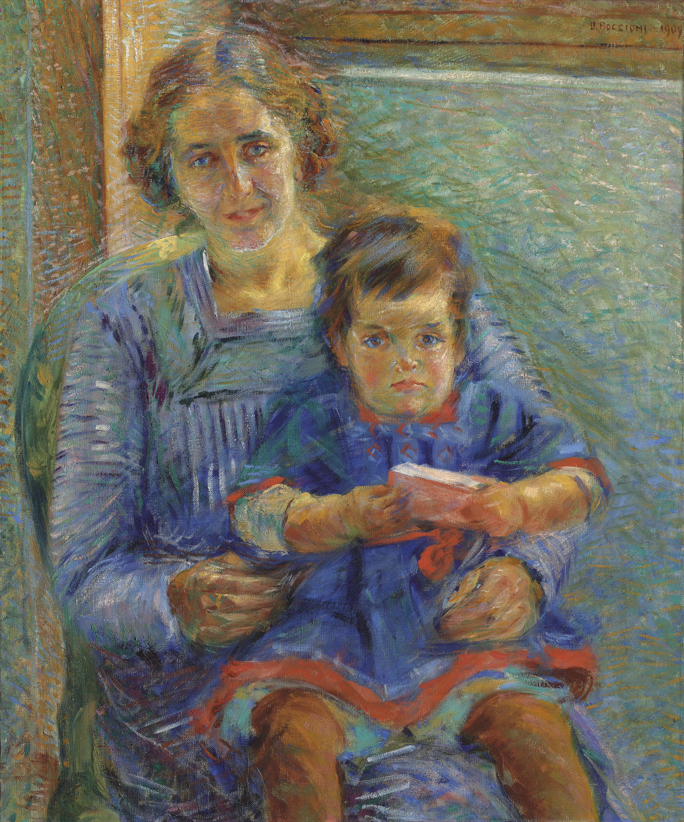 Artwork by Umberto Boccioni, Ritratto di Betty e Nora Baer, Made of OIL ON CANVAS