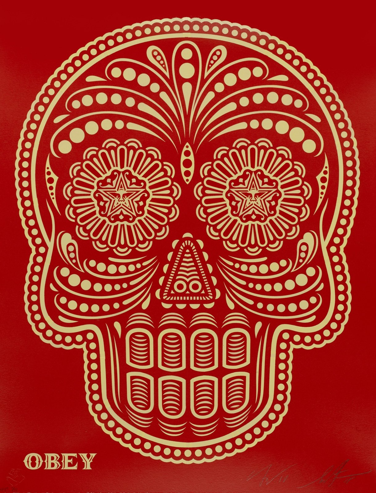 Day of the dead skull (HMP) by Shepard Fairey, 2018