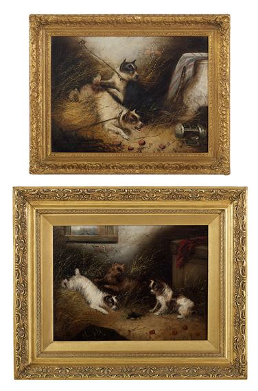 2 Works: Two Chained Terriers Training and Three Terriers Ratting by Edward Armfield