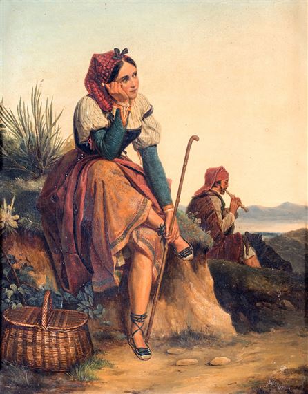 Figure in costumi ciociari by Roman School, 19th Century