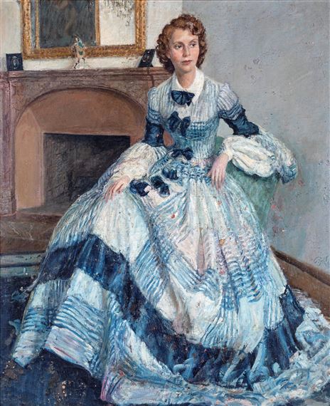 Ritratto di donna in abito azzurro by Paolo Ghiglia