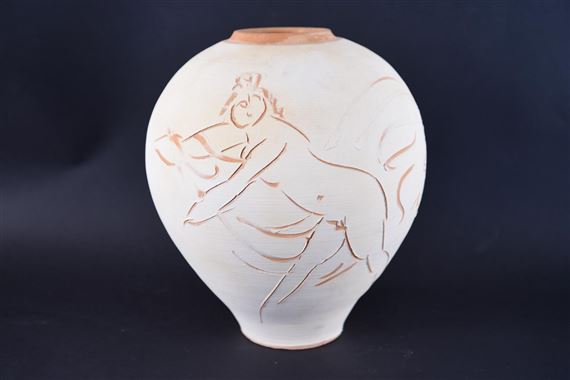 REUBEN NAKIAN CERAMIC VASE by Reuben Nakian, 1981