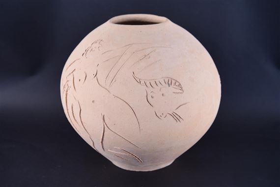 REUBEN NAKIAN CERAMIC VASE by Reuben Nakian, 1978