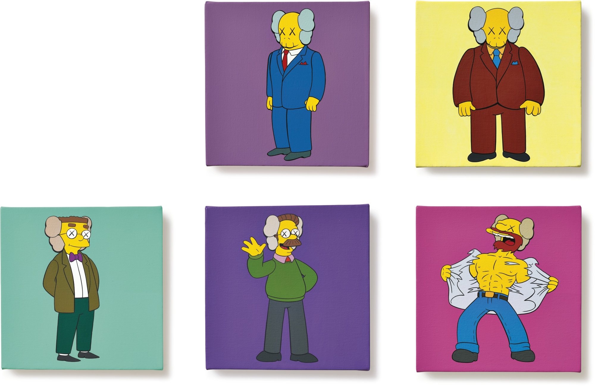 KAWS | KIMPSONS SERIES (FIVE WORKS) (2005) | MutualArt