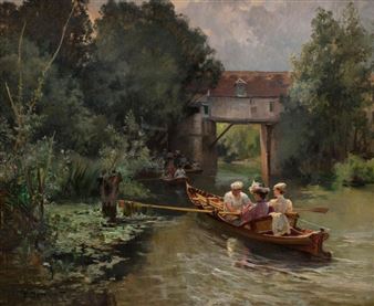 Promenade en barque - Charles-Emile Dameron