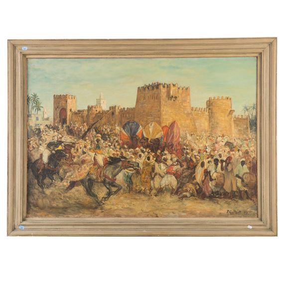 ARAB BATTLE SCENE by Pierre Gourdault, 1913