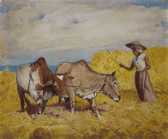 Tending Buffaloes - U Saw Maung