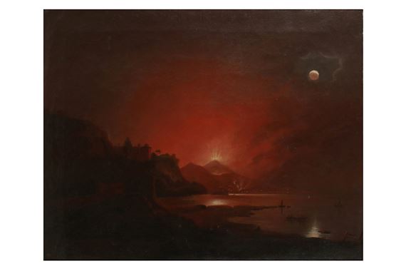 A View of Vesuvius from Posillipo, Naples by Joseph Wright of Derby