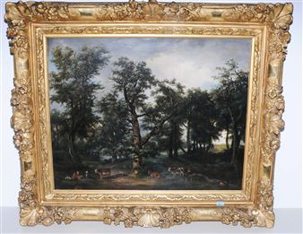 Vieherde in lichtem Eichenwald - Andre Jolivard