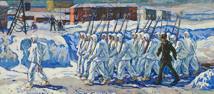 Artwork by Starovoitov   Gennadi  Semenovich, On the northern border, Made of Oil on canvas