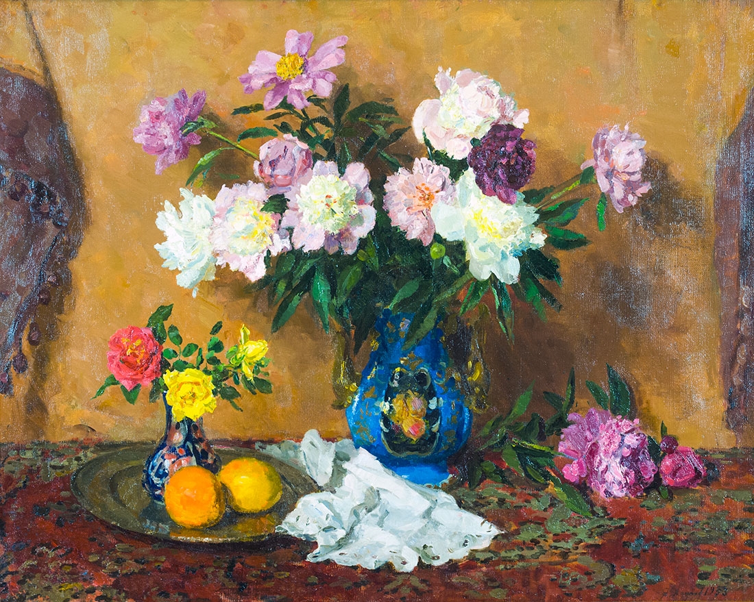 Iakov Markovich Khaimov | Peonies (1953) | MutualArt