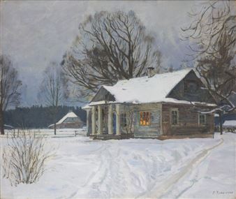 Zukowski Stanislaw A Mansion In Winter Mutualart
