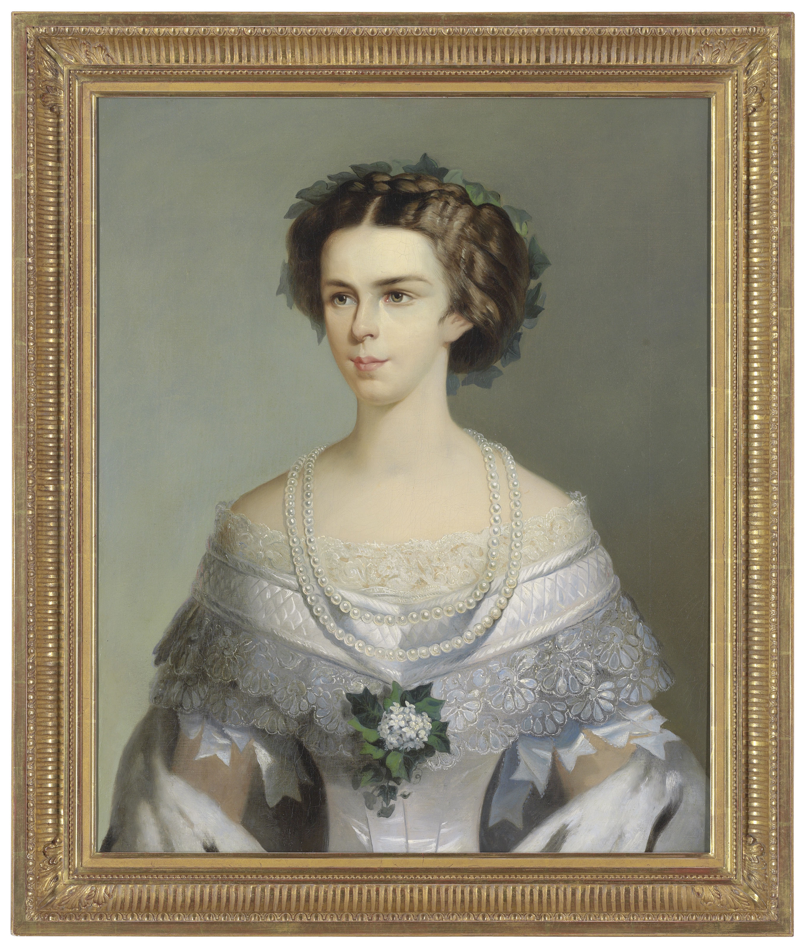 Artwork by Austrian School, 19th Century, Portrait of Emperor Franz Joseph of Austria (1830-1916) half-length; and portrait of Empress Elizabeth of Austria (1837-1898), half-length, Made of oil on canvas