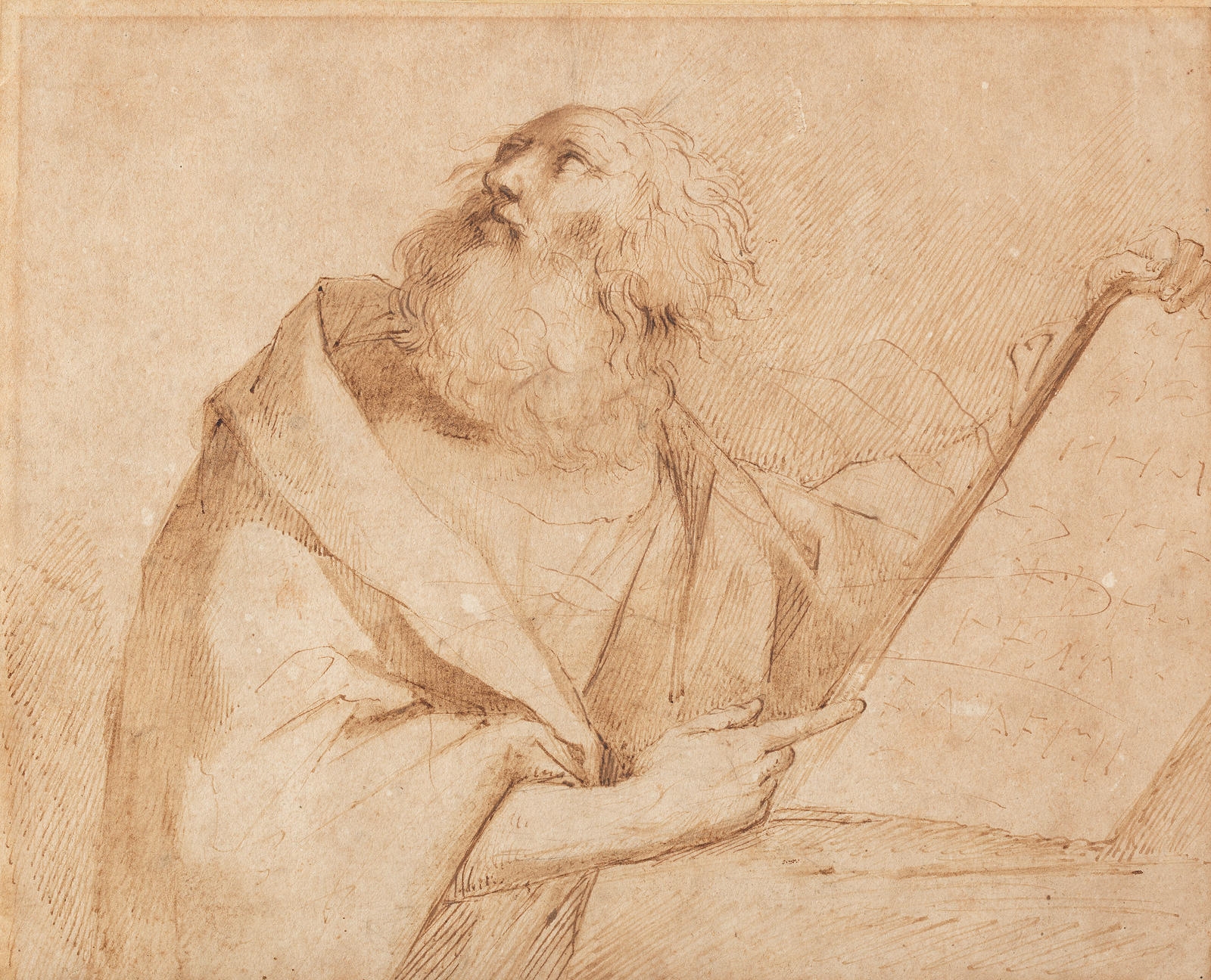 Artwork by Italian School, 16th Century, Studies of drapery, Made of pen and brown ink on paper