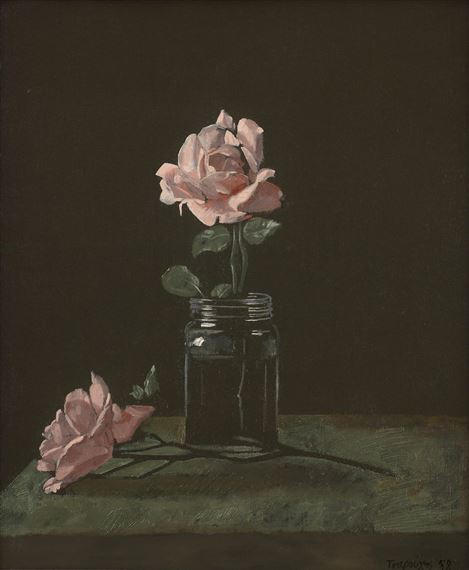 Still life of roses by Yannis Tsarouchis, 1978