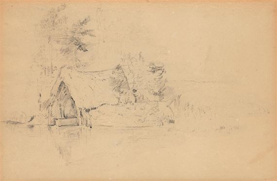The boat house at Flatford: a study for 'The White Horse by John Constable