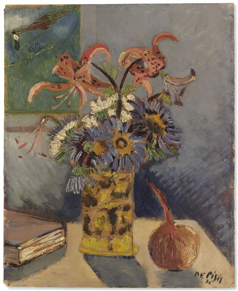 OMAGGIO A MANET: FIORI E LIBRO by Filippo de Pisis, 1926