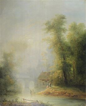 Paysage fluvial - Louis Nicholas Chainbaux