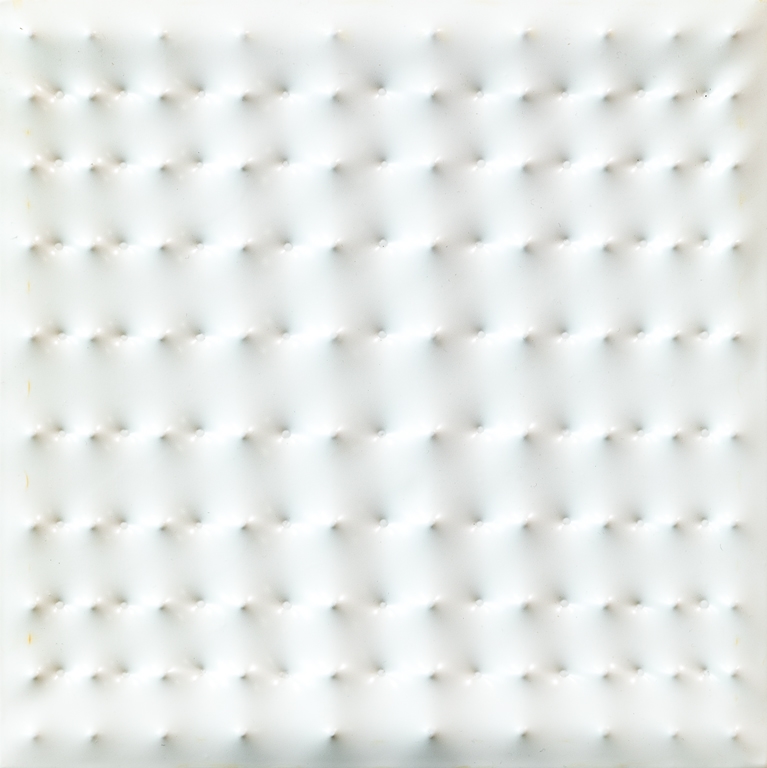 Artwork by Enrico Castellani, Estroflessione, Made of Multiple in white PVC