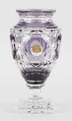 Artwork by Val Saint Lambert, Vase, Made of Clear cut crystal, amethyst