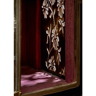 Purple Flowered Steel China Cabinet with the Wind in its Hands - Gregory Nangle