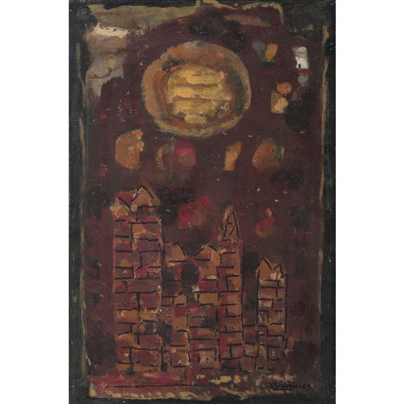 Untitled (Cityscape) by Roger Bissière, 1963