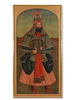 The warrior Giv, a legendary hero from Firdausi's Shahnama - Persian School, 19th Century