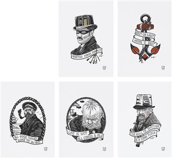 Five works: i) Practice Makes Perfect; ii) East or West Home is Best; iii) All Good Things Come to an End; iv) Life is not all Cakes & Ale; v) The Soul of Another is a Dark Place - Petr Sklyar