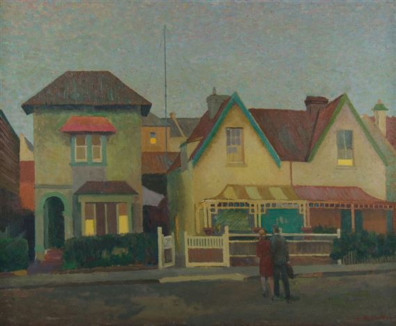 Twilight in Holdsworth Street, Paddington by Douglas Robert Dundas, 1950