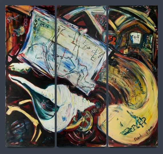 Untitled - Three Panels by Rodney Pople, 1987