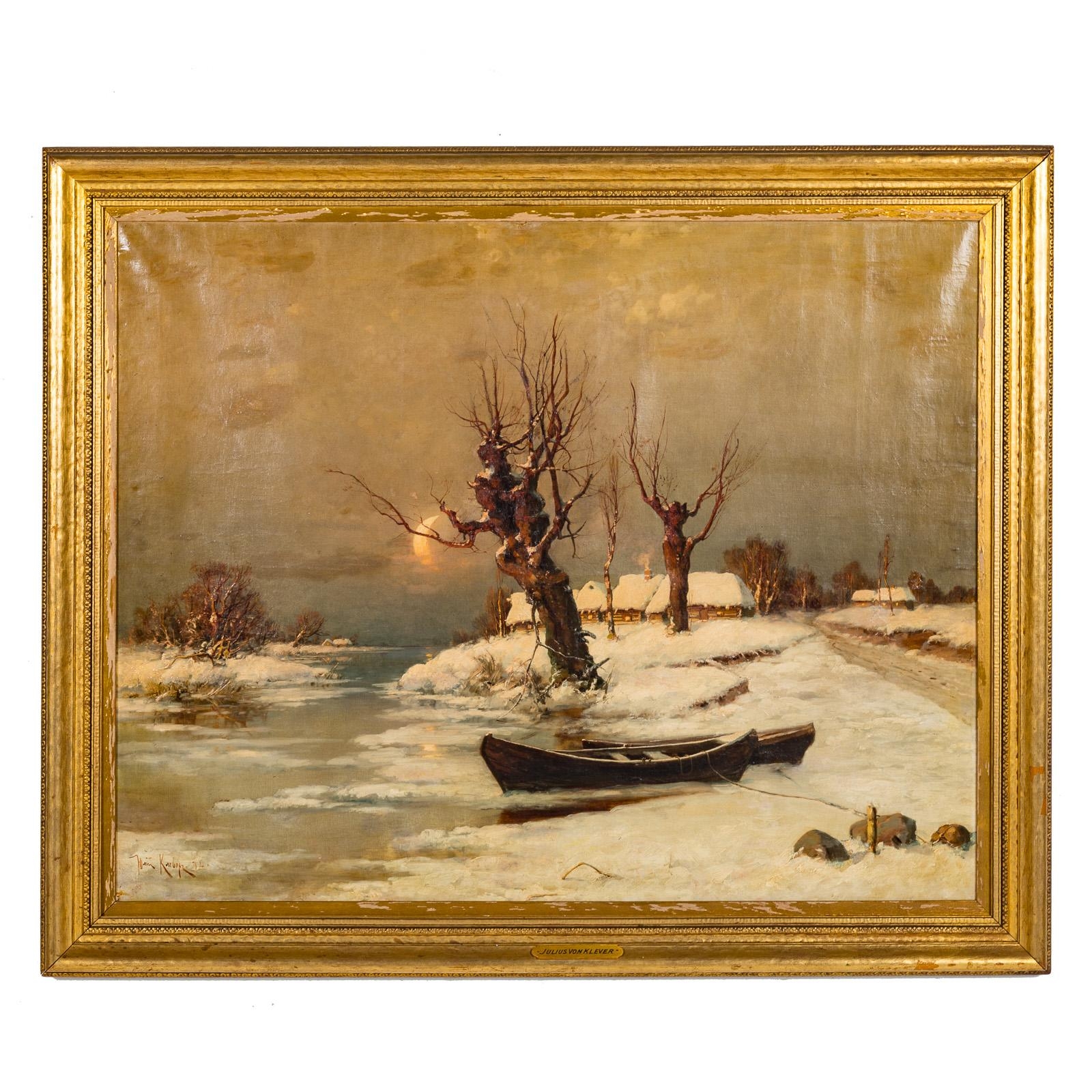 Winterabend Am See Julius Sergius Klever