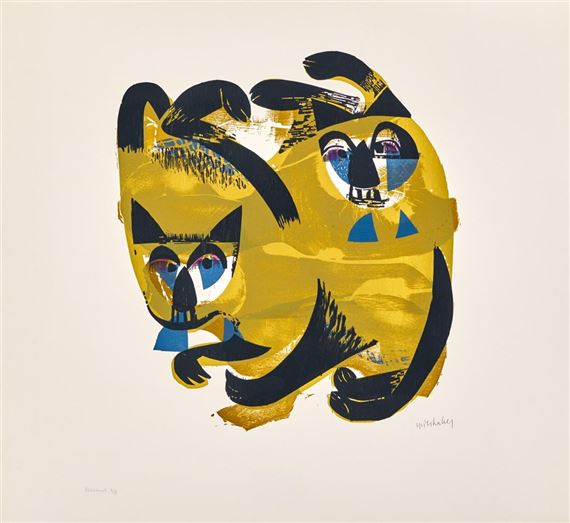 SIAMKATZEN by HAP  Grieshaber, 1964