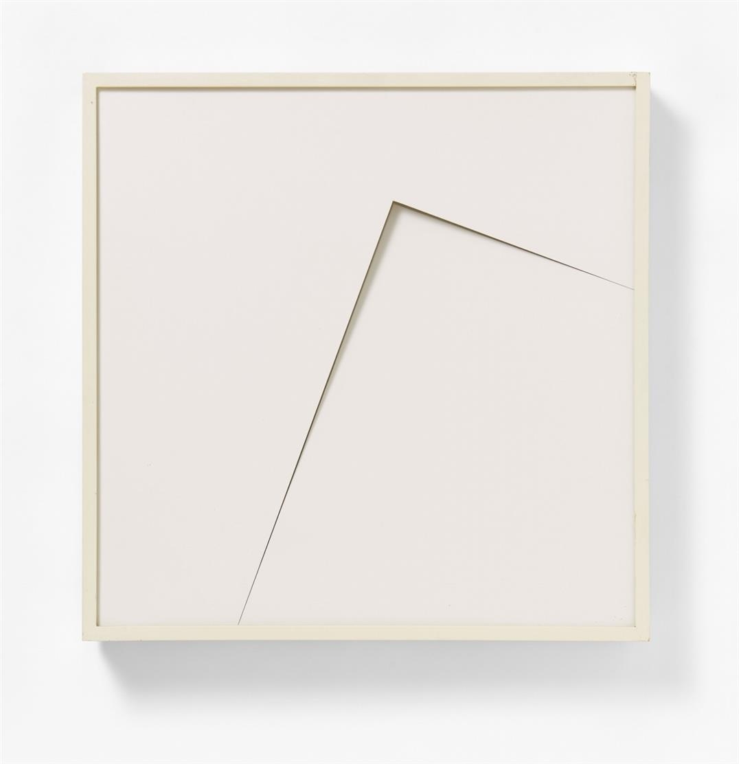 Artwork by Tom Mosley, SHADOW-BOX A4-V-81, Made of Half board under frosted glass