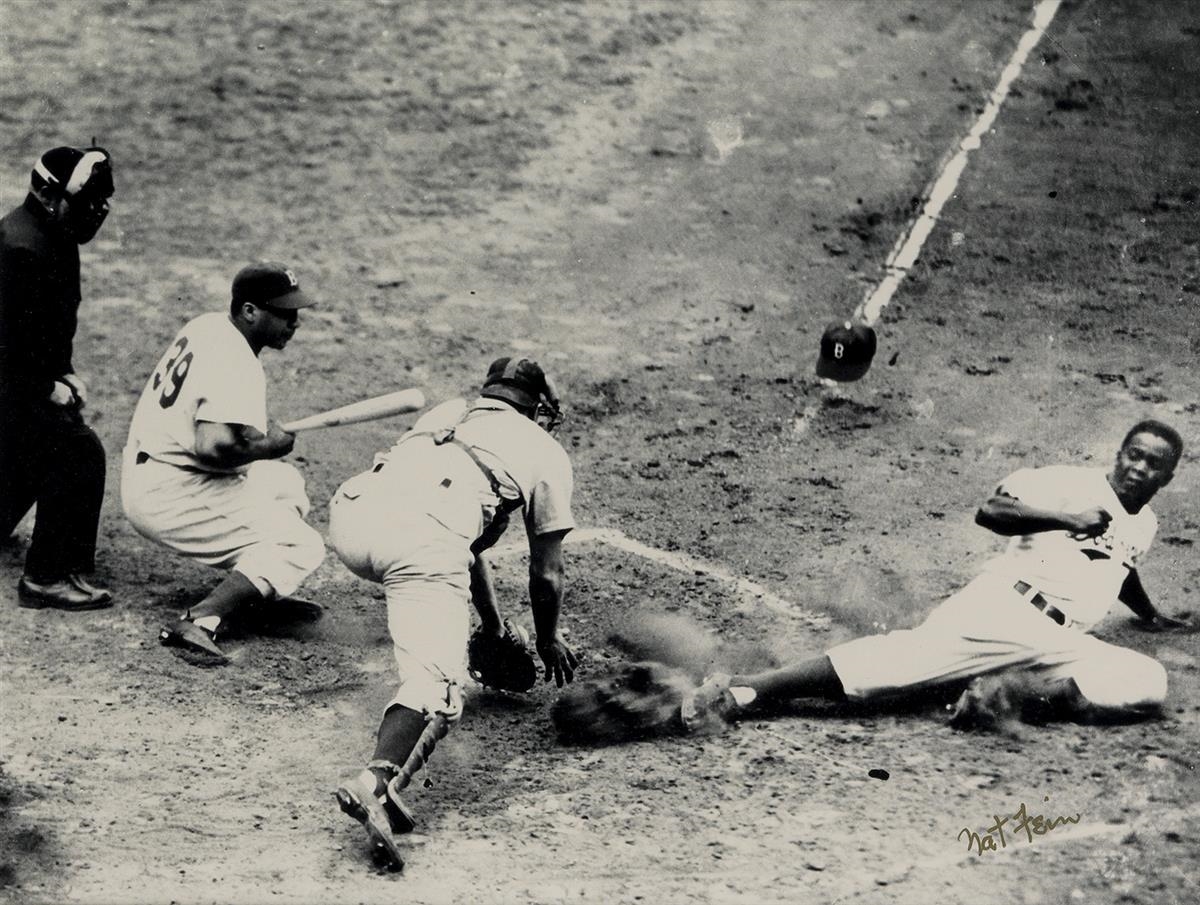 Nat Fein Jackie Robinson Steals Home (1955 World Series). MutualArt