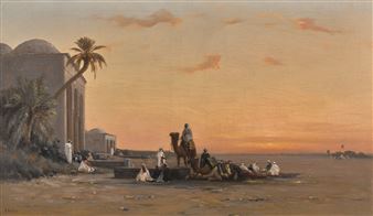 Halt by the Well - Louis-Auguste Veillon