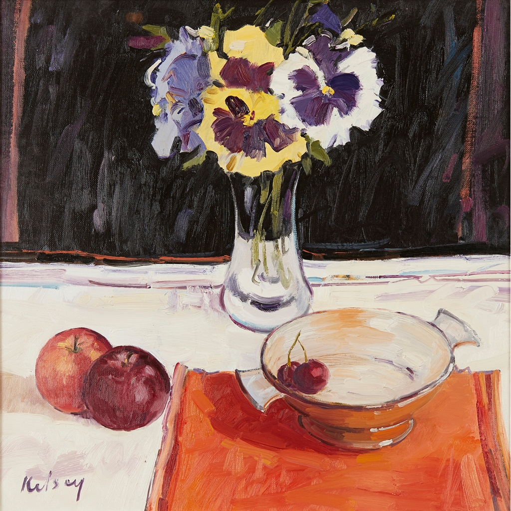 Artwork by Robert Kelsey, THE ORANGE CLOTH, Made of oil on canvas