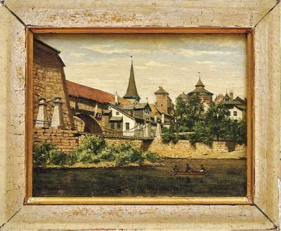 Blick auf den Kettensteg in Nürnberg - Woldemar von Reichenbach