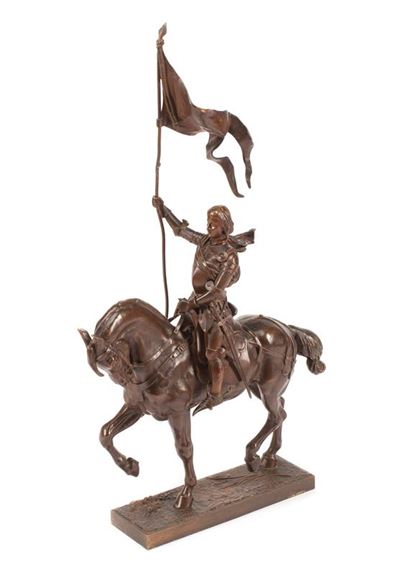 Statuette Jeanne d'Arc à cheval 