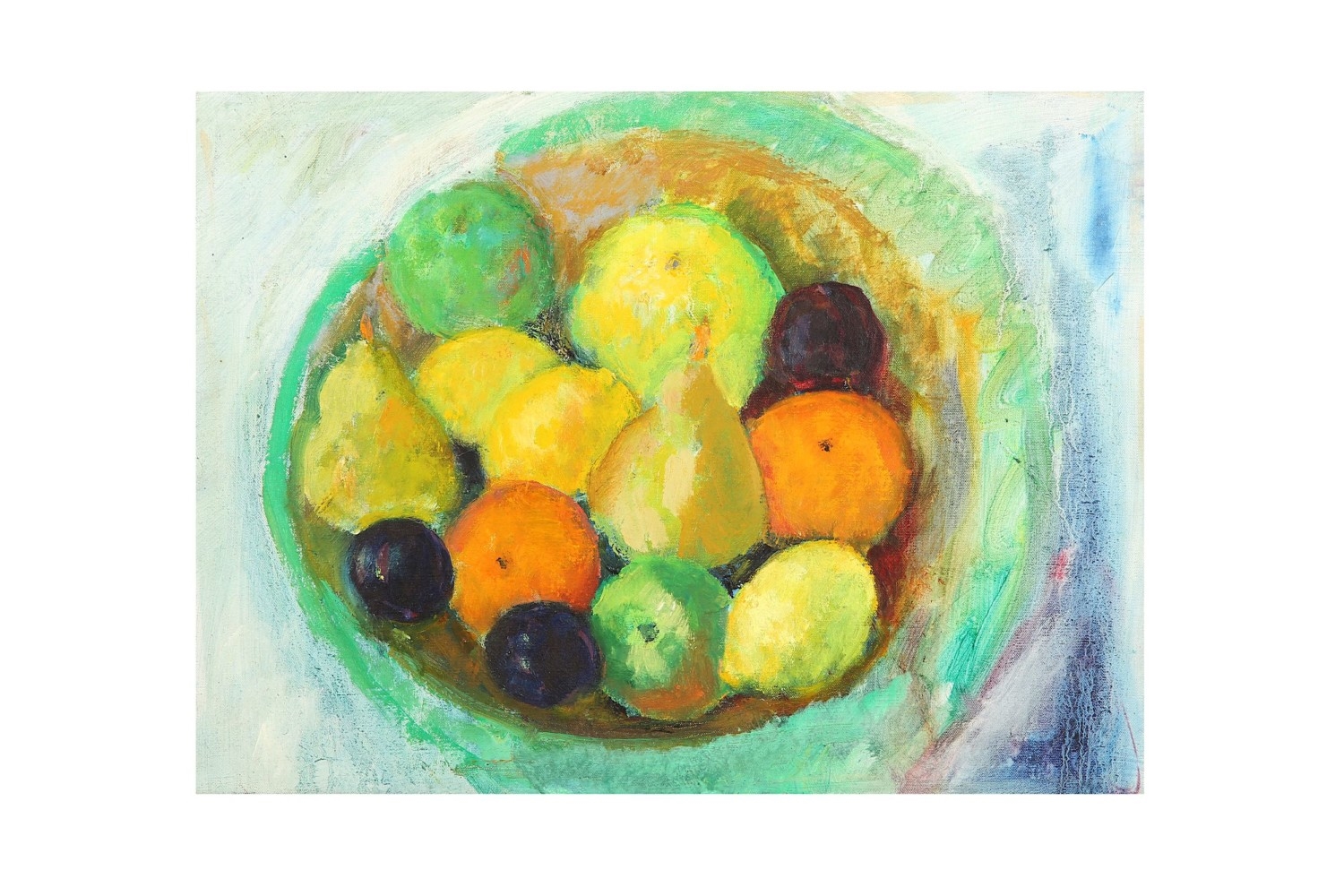 Artwork by Adrian Ryan, Still Life with Apples, Pears, Lemons and Plumbs, Made of Oil on canvas
