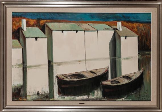 Boots moored in the harbour