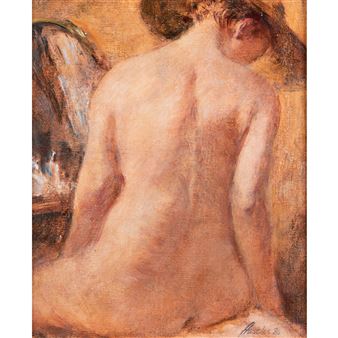 (2) BEFORE THE DRESSING MIRROR & A CROUCHING FEMALE NUDE - Frank Haseler