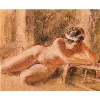 (2) A RECLINING FEMALE NUDE & A SLEEPING FEMALE NUDE - Frank Haseler