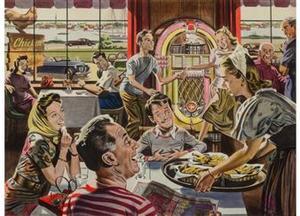 "Stop- Linger and Listen!" Musical Fun for Everyone, Wurlitzer Music advertisement - Albert Dorne