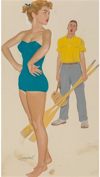 Love is a Funny Thing, The Saturday Evening Post interior illustration, October 25, 1964 by Richard Sargent, 1964